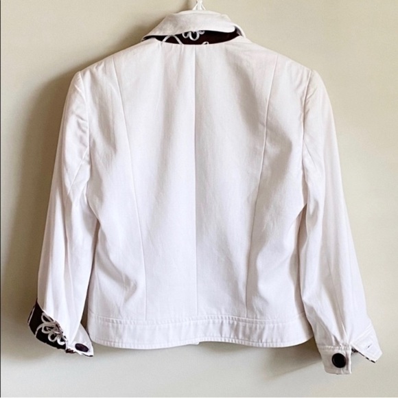 Neiman Marcus Trucker White Jacket Size 4 - Picture 7 of 8